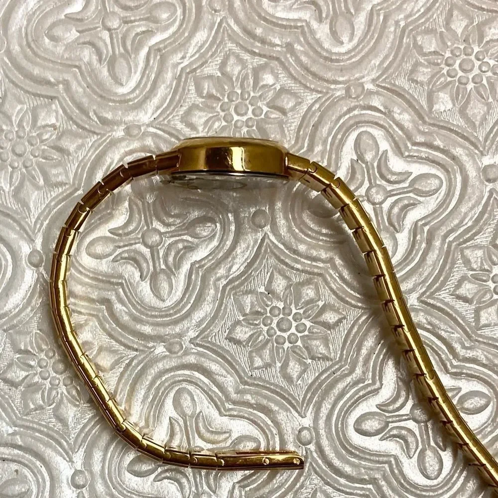 Vintage Elgin Gold-Tone Black Dial Dainty Dress Watch